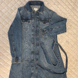 a.n.a Blue Denim Button-Up Jacket